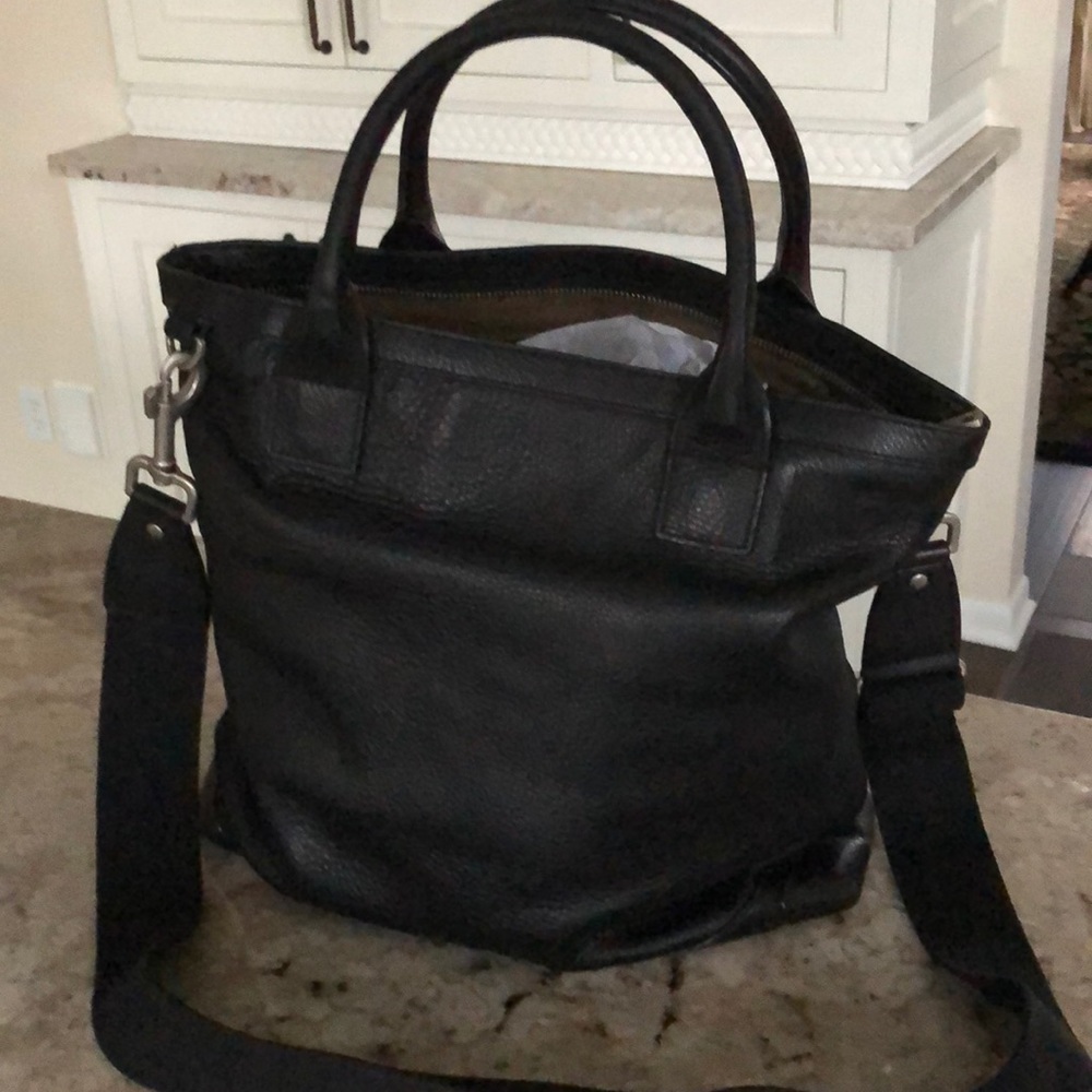 Jack Spade large messenger tote. Leather